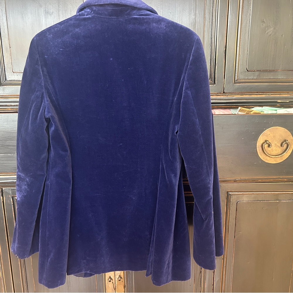 Alberta Ferretti Midnight Blue Velvet Blazer